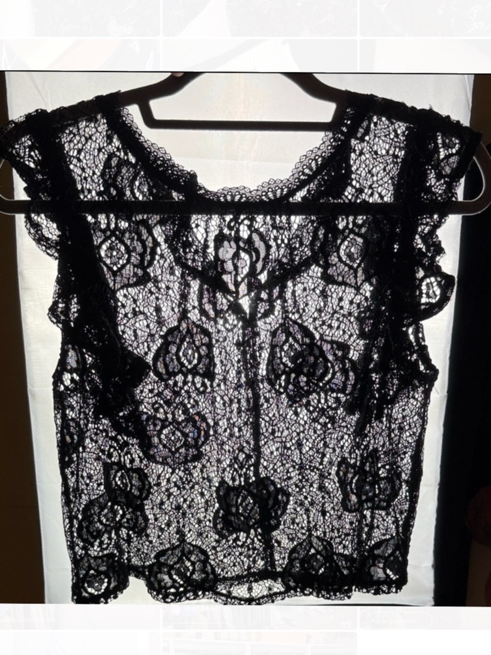 ZARA Full Lace back button Top